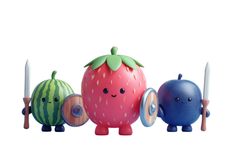 Fruit Characters Gathering Vinyl Car Decal Sticker – Waterproof & UV-Resistant 8"