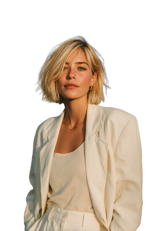 Elegant Blonde Portrait V12 Vinyl Car Decal Sticker – Waterproof & UV-Resistant 8"