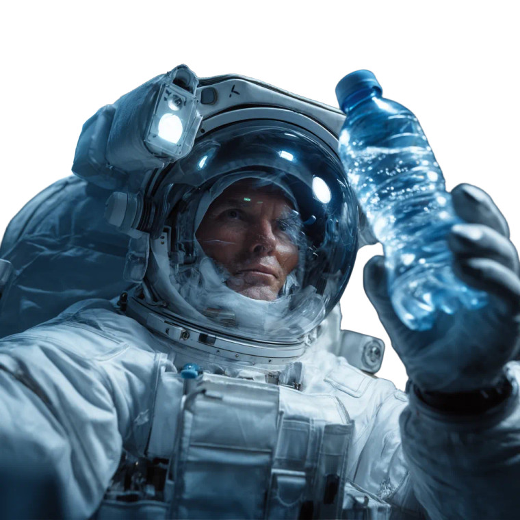 Astronaut With Bottle Vinyl Car Decal Sticker – Waterproof & UV-Resistant 8"