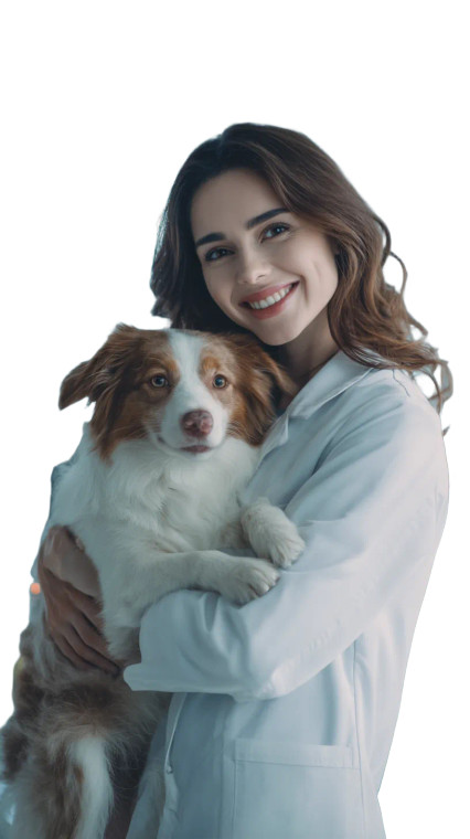 Veterinarian With Dog Vinyl Car Decal Sticker – Waterproof & UV-Resistant 8"