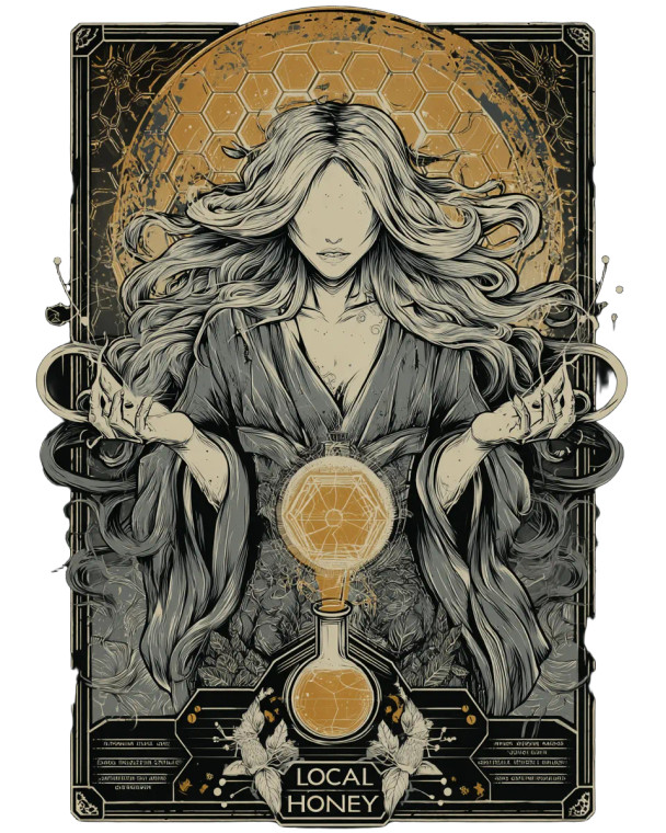 Psychedelic Sorceress Tee Vinyl Car Decal Sticker – Waterproof & UV-Resistant 8"