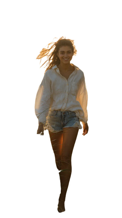 Beach Model Sunset Vinyl Car Decal Sticker – Waterproof & UV-Resistant 8"