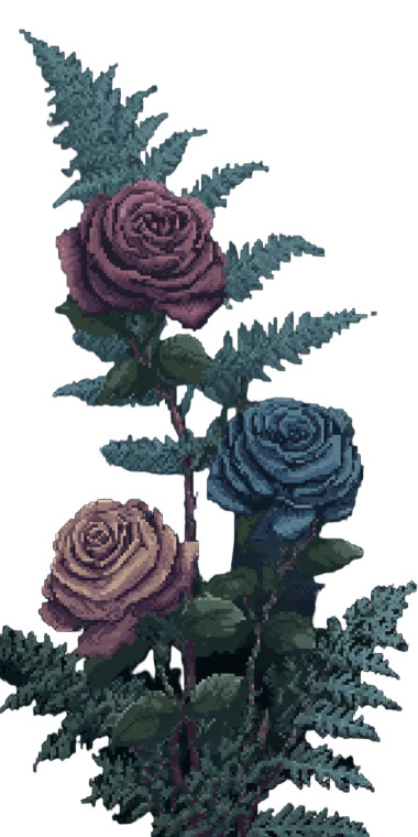 Moody Pixel Roses Vinyl Car Decal Sticker – Waterproof & UV-Resistant 8"