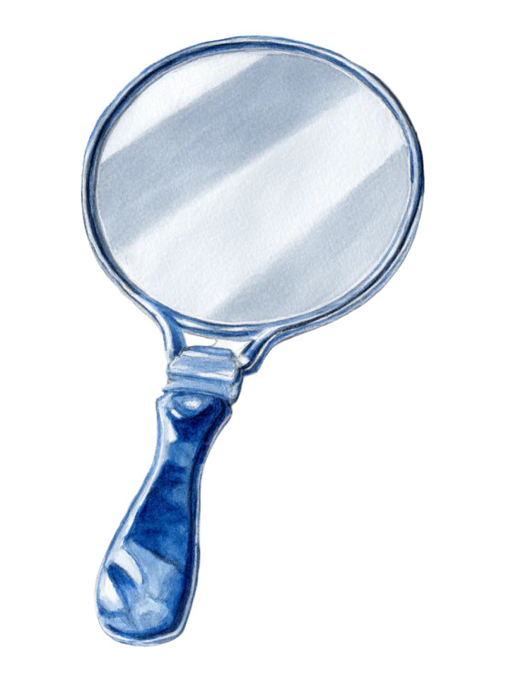 Handheld Mirror Vinyl Car Decal Sticker – Waterproof & UV-Resistant 8"