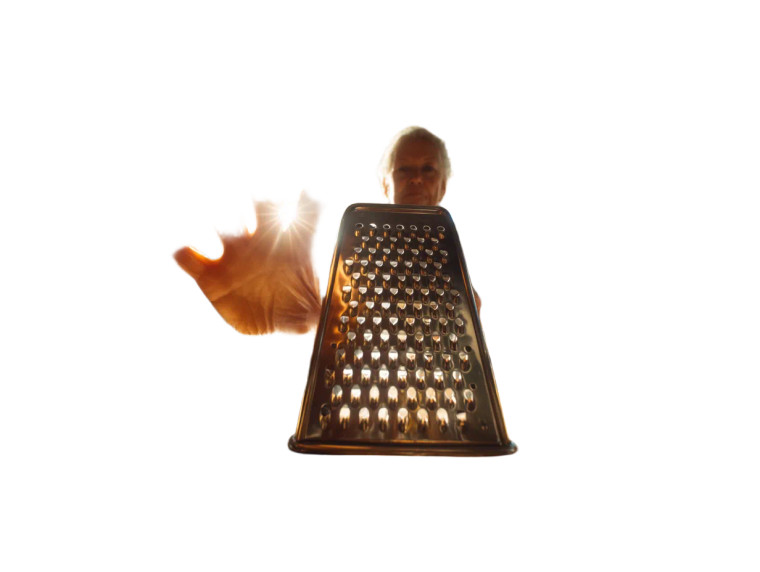 Woman With Grater Vinyl Car Decal Sticker – Waterproof & UV-Resistant 8"