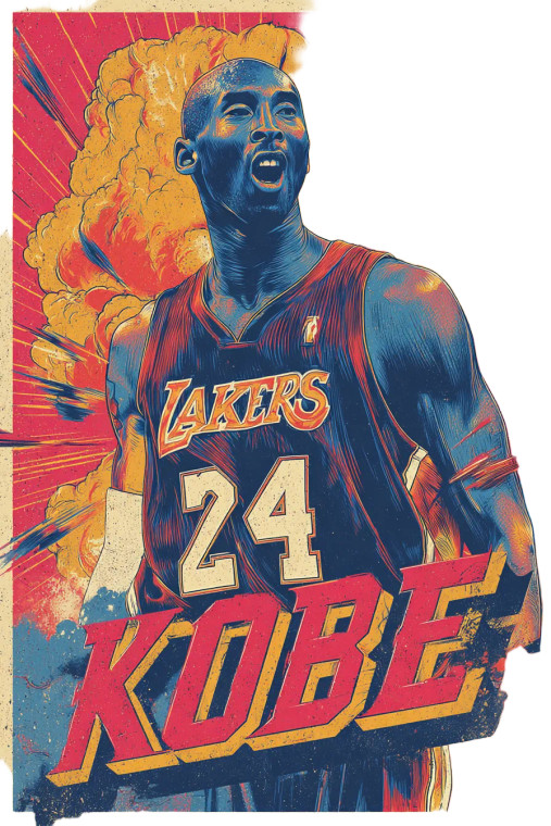 Kobe Retro Poster Vinyl Car Decal Sticker – Waterproof & UV-Resistant 8"