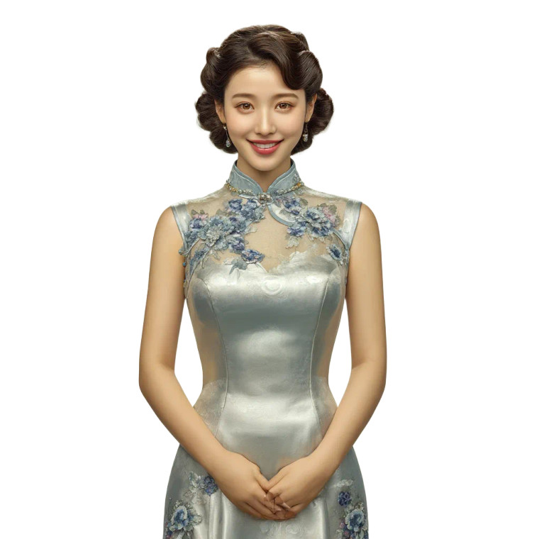Elegant Cheongsam Portrait Vinyl Car Decal Sticker – Waterproof & UV-Resistant 8"
