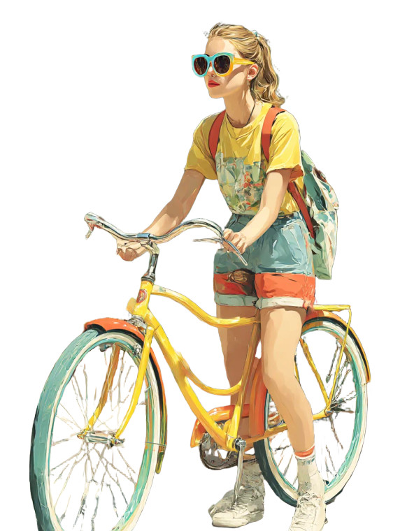 Vintage Bicycle Ride Vinyl Car Decal Sticker – Waterproof & UV-Resistant 8"