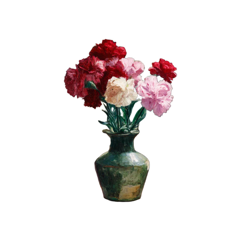 Carnations In Vase Vinyl Car Decal Sticker – Waterproof & UV-Resistant 8"