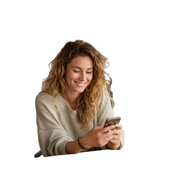 Woman Ordering Takeout Vinyl Car Decal Sticker – Waterproof & UV-Resistant 8"