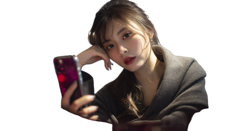 Asian Girl At Starbucks Vinyl Car Decal Sticker – Waterproof & UV-Resistant 8"