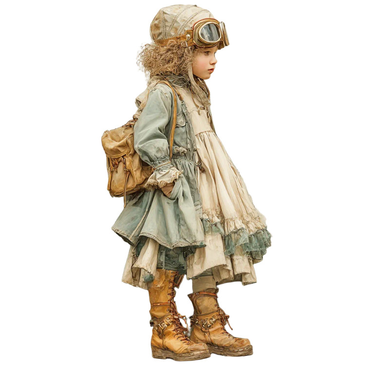 Steampunk Girl Illustration V3 Vinyl Car Decal Sticker – Waterproof & UV-Resistant 8"