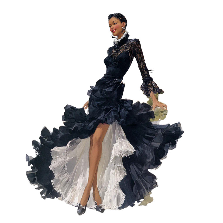 Vintage Fashion Illustration V4 Vinyl Car Decal Sticker – Waterproof & UV-Resistant 8"