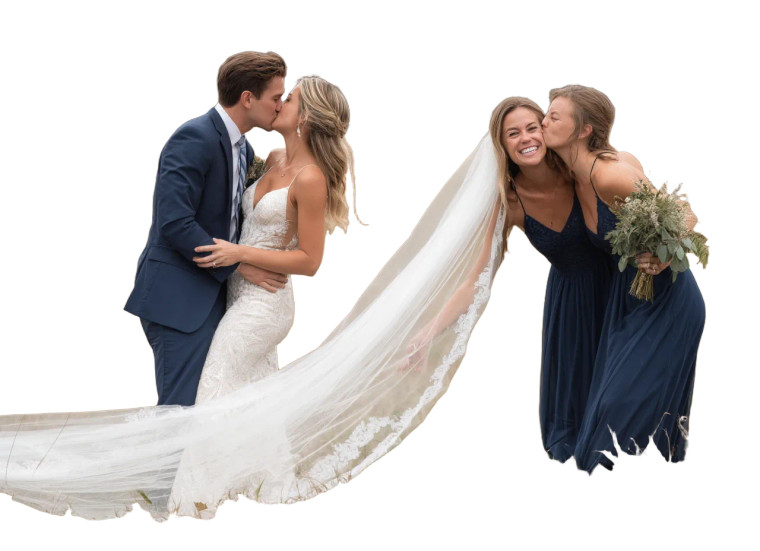 Romantic Wedding Kiss Vinyl Car Decal Sticker – Waterproof & UV-Resistant 8"