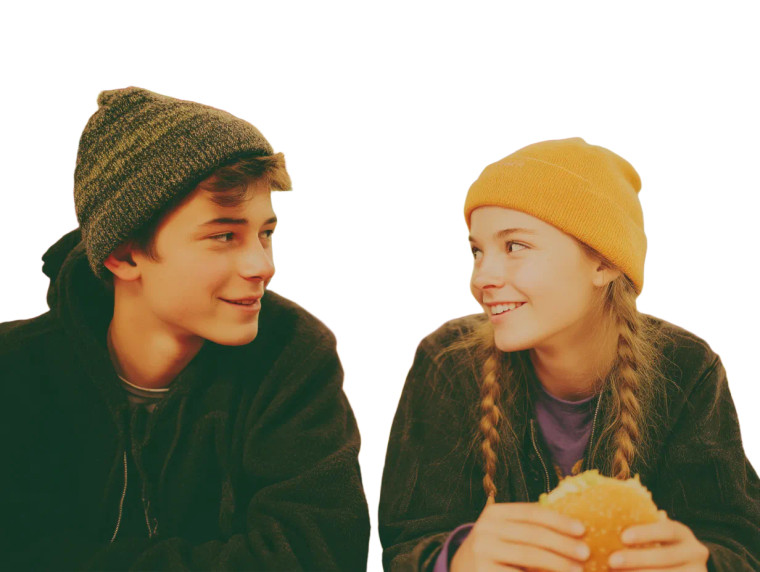 Young Friends Eating Vinyl Car Decal Sticker – Waterproof & UV-Resistant 8"