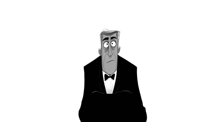 Stressed Businessman Cartoon Vinyl Car Decal Sticker – Waterproof & UV-Resistant 8"