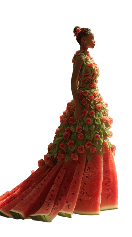 Watermelon Dress Model Vinyl Car Decal Sticker – Waterproof & UV-Resistant 8"