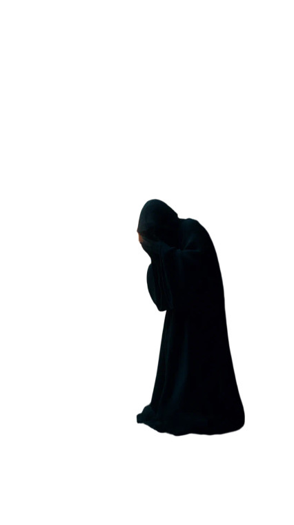 Terrified Cloaked Figure Vinyl Car Decal Sticker – Waterproof & UV-Resistant 8"