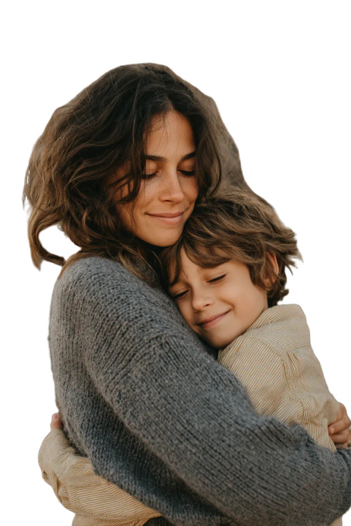 Mother And Son Hug V3 Vinyl Car Decal Sticker – Waterproof & UV-Resistant 8"