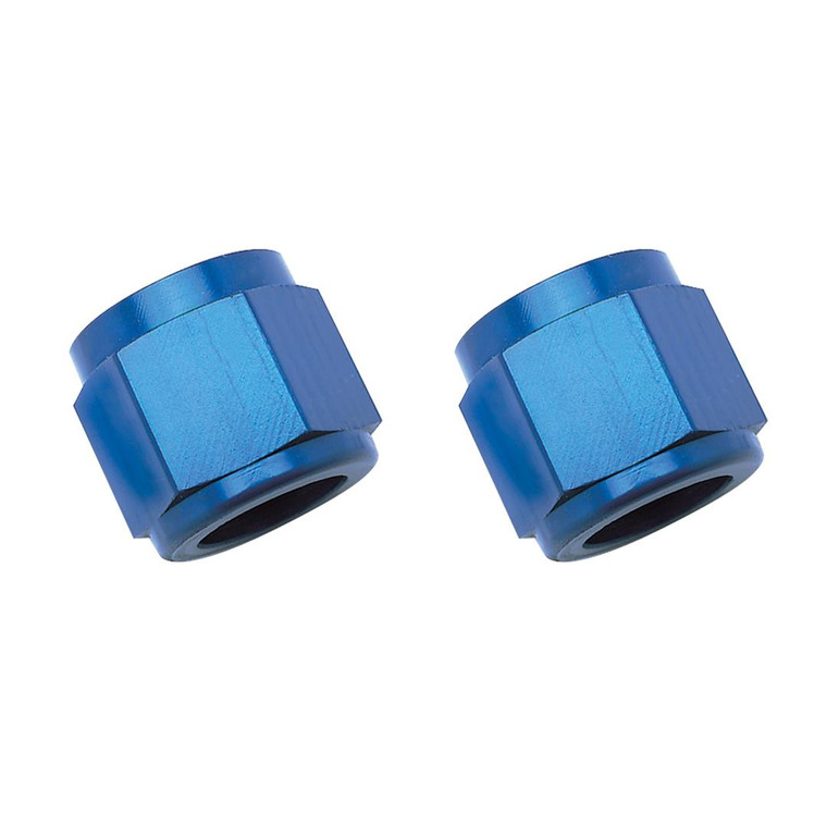Russell Automotive Tube End Fitting Nut 660580 1/2 Inch; Blue; Aluminum; Set Of 2