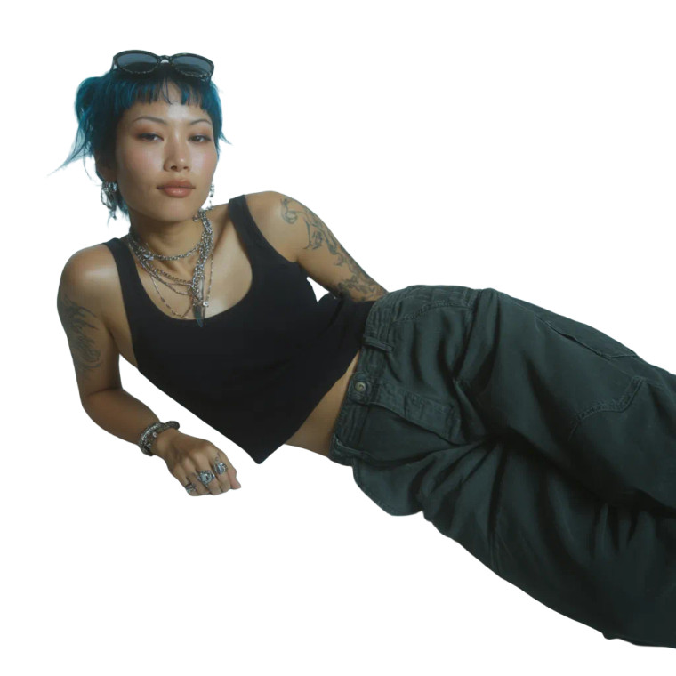 Asian Punk Woman Vinyl Car Decal Sticker – Waterproof & UV-Resistant 8"