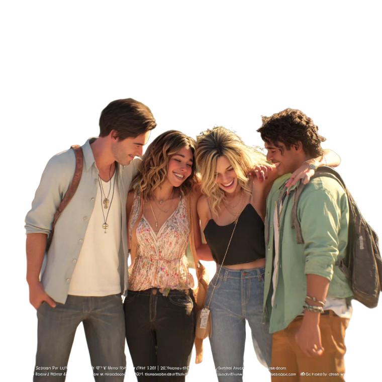 Friends Hanging Out Vinyl Car Decal Sticker – Waterproof & UV-Resistant 8"