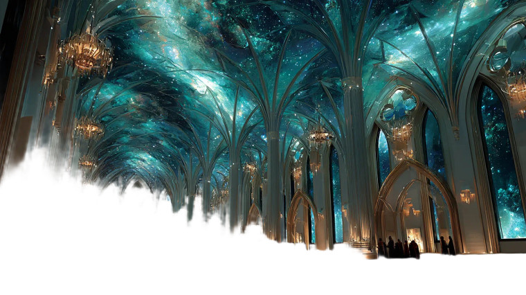 Interstellar Cathedral Vinyl Car Decal Sticker – Waterproof & UV-Resistant 8"