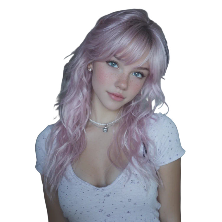 Pink-Haired Girl V10 Vinyl Car Decal Sticker – Waterproof & UV-Resistant 8"