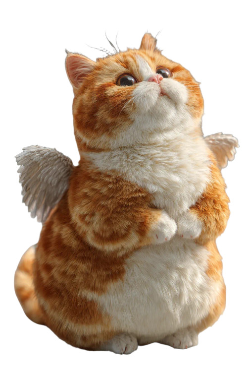 Cat Angel V2 Vinyl Car Decal Sticker – Waterproof & UV-Resistant 8"