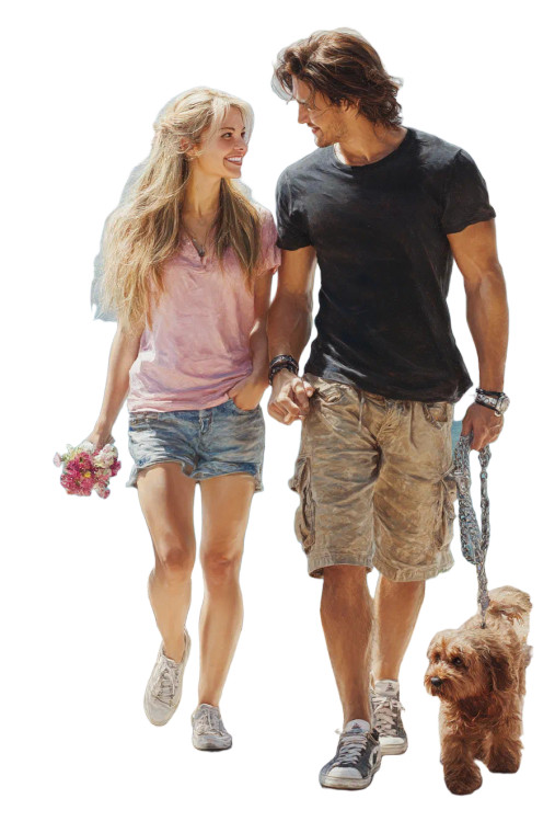 Romantic Beach Walk Vinyl Car Decal Sticker – Waterproof & UV-Resistant 8"