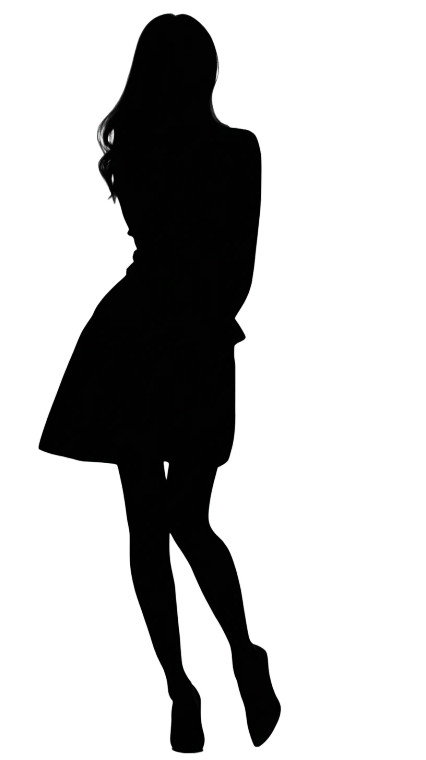 Silhouette Woman V3 Vinyl Car Decal Sticker – Waterproof & UV-Resistant 8"