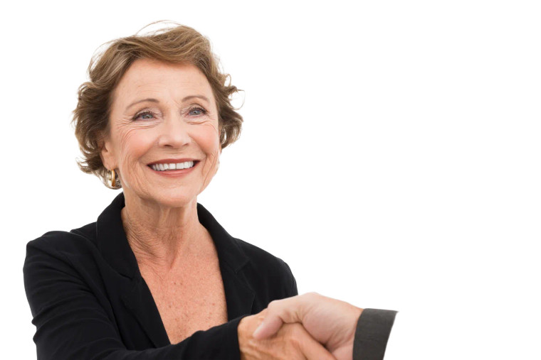 Businesswoman Shaking Hands Vinyl Car Decal Sticker – Waterproof & UV-Resistant 8"