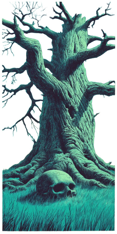 Tall Oak Tree Vinyl Car Decal Sticker – Waterproof & UV-Resistant 8"