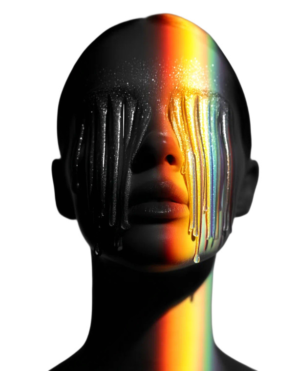 Iridescent Woman Portrait Vinyl Car Decal Sticker – Waterproof & UV-Resistant 8"