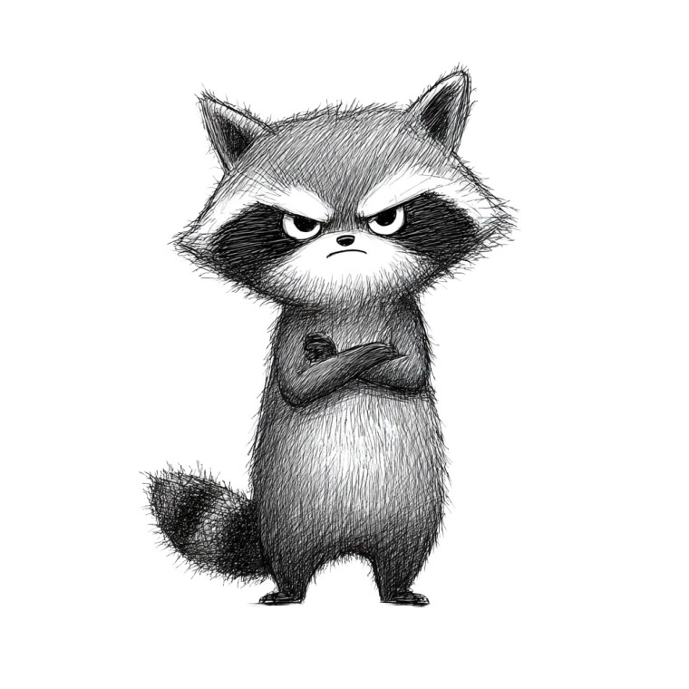 Angry Raccoon Vinyl Car Decal Sticker – Waterproof & UV-Resistant 8"