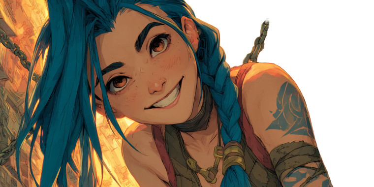 Jinx In Arcane Vinyl Car Decal Sticker – Waterproof & UV-Resistant 8"