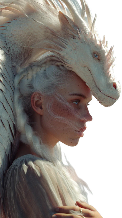 Dragon And Woman V6 Vinyl Car Decal Sticker – Waterproof & UV-Resistant 8"