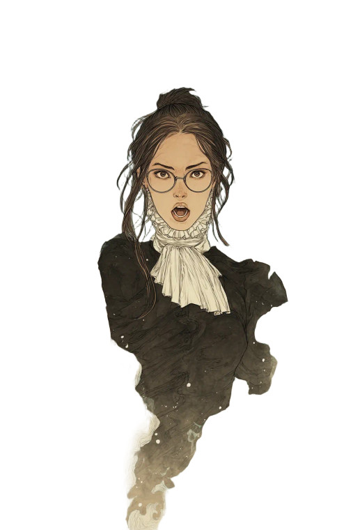 Fantasy Librarian Shouting Vinyl Car Decal Sticker – Waterproof & UV-Resistant 8"