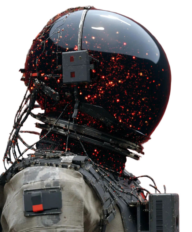 Cyborg Space Hero Vinyl Car Decal Sticker – Waterproof & UV-Resistant 8"