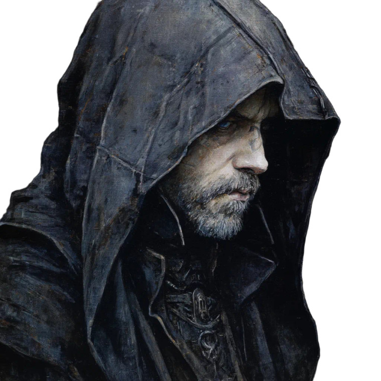 Dark Cultist Portrait Vinyl Car Decal Sticker – Waterproof & UV-Resistant 8"