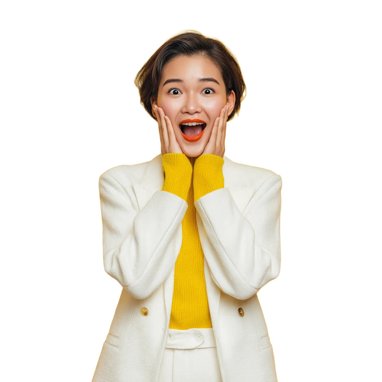 Joyful Asian Girl V2 Vinyl Car Decal Sticker – Waterproof & UV-Resistant 8"