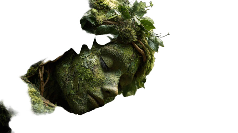 Moss Forest Goddess Vinyl Car Decal Sticker – Waterproof & UV-Resistant 8"