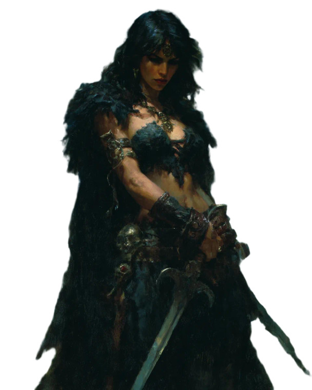 Goth Barbarian Woman Vinyl Car Decal Sticker – Waterproof & UV-Resistant 8"