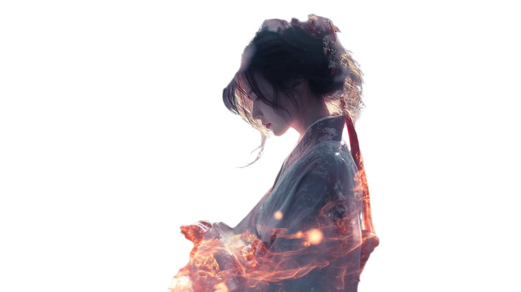 Serene Shrine Maiden V2 Vinyl Car Decal Sticker – Waterproof & UV-Resistant 8"