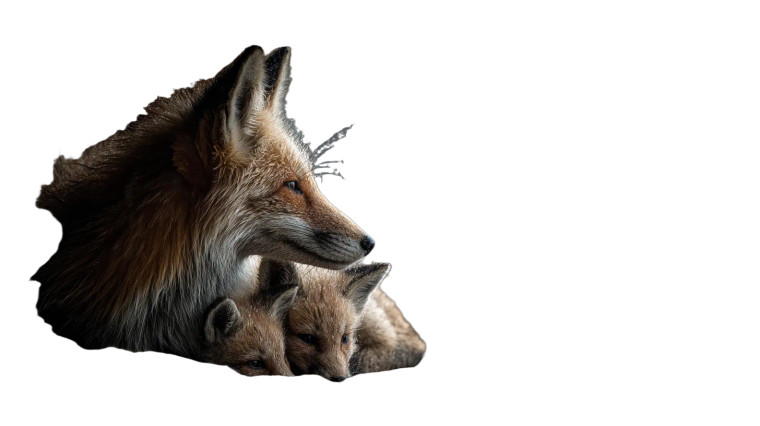 Fox Family Shelter Vinyl Car Decal Sticker – Waterproof & UV-Resistant 8"