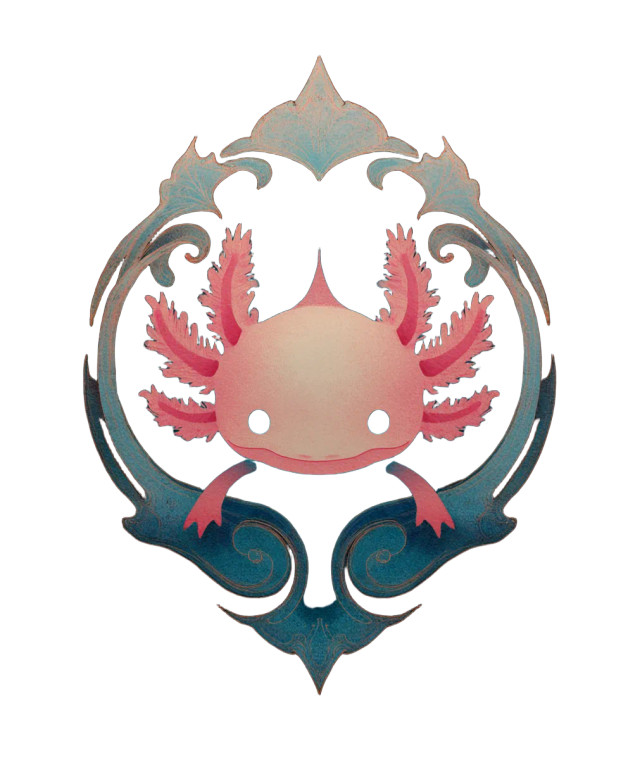 Axolotl Icon Vinyl Car Decal Sticker – Waterproof & UV-Resistant 8"