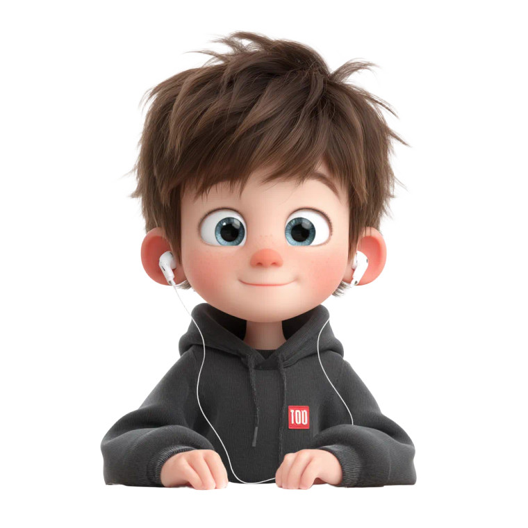 Joyful Studying Boy Vinyl Car Decal Sticker – Waterproof & UV-Resistant 8"