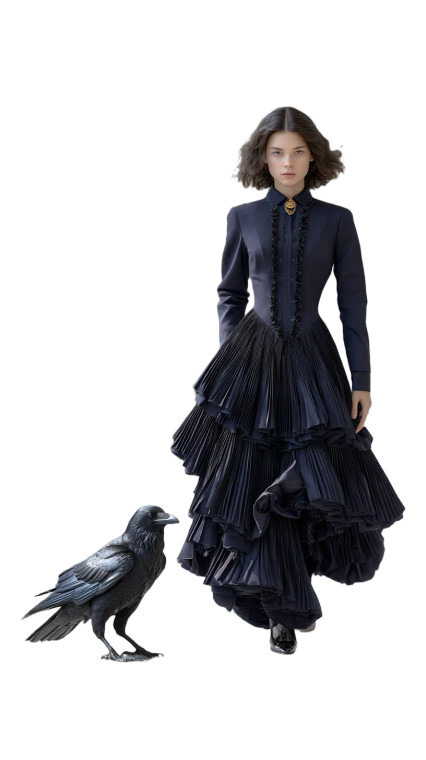 Woman And Crow Vinyl Car Decal Sticker – Waterproof & UV-Resistant 8"