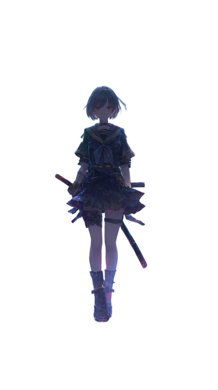 Cyberpunk Schoolgirl Vinyl Car Decal Sticker – Waterproof & UV-Resistant 8"