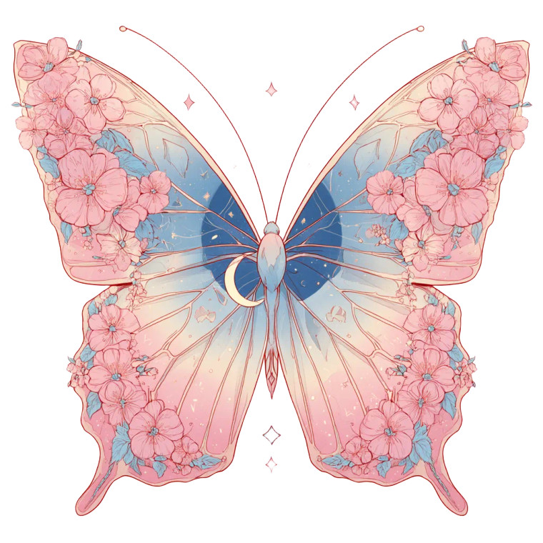 Whimsical Butterfly Wings Vinyl Car Decal Sticker – Waterproof & UV-Resistant 8"